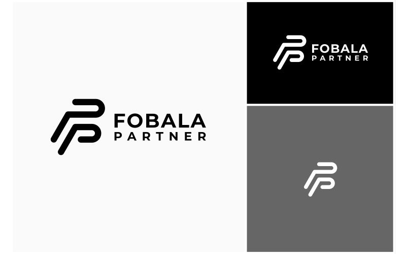 letter fp line modern logo original