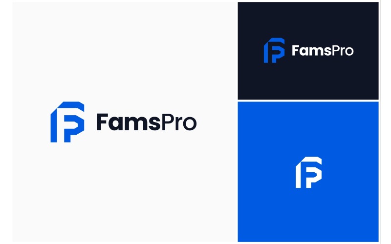 letter fp monogram geometric logo original