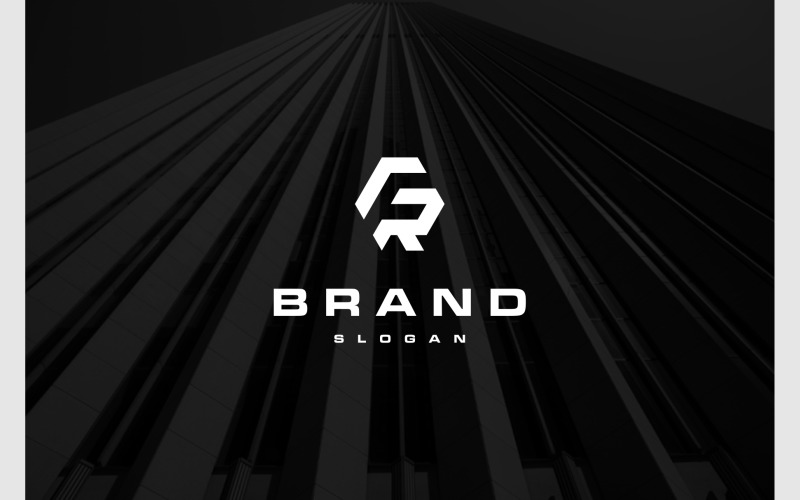 letter fr rf geometric simple logo original