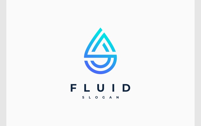 letter fs sf water drop logo original