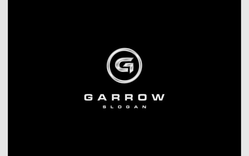 letter g arrow up silver metal logo original
