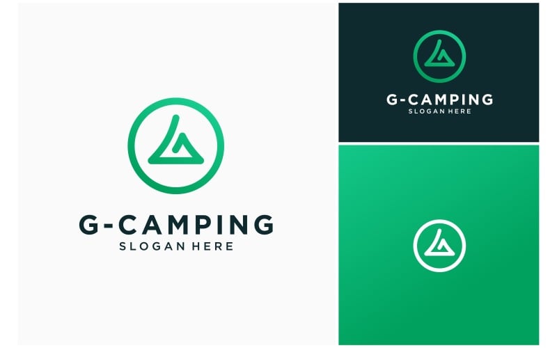 letter g camping camp tent logo original