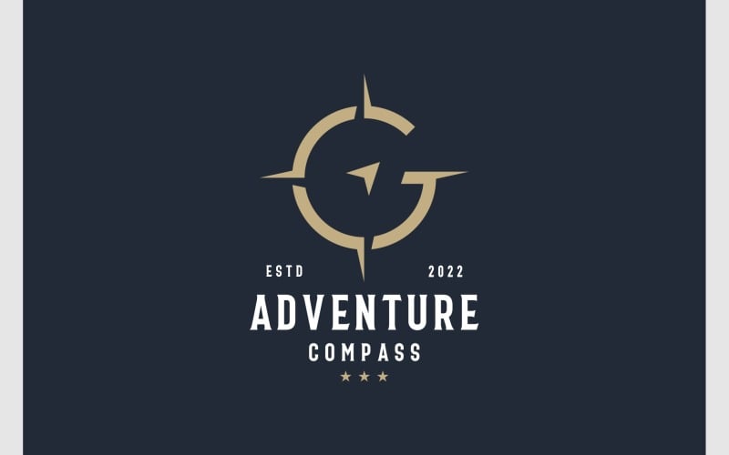 letter g compass navigation adventure logo original