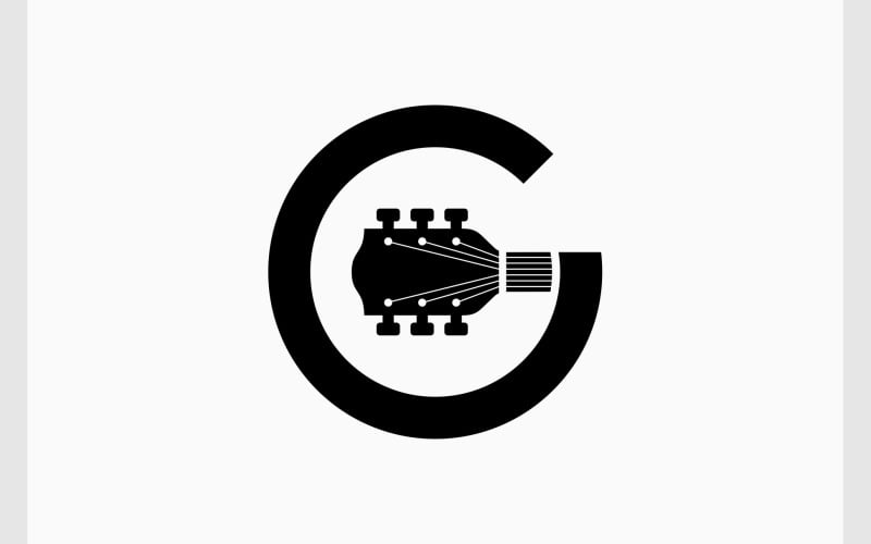 letter g guitar acoustic musical logo original