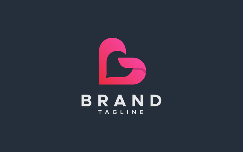 letter g love logo design template original