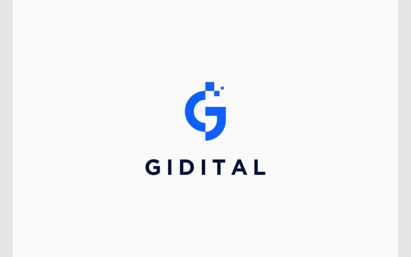 letter g pixel data digital technology logo original