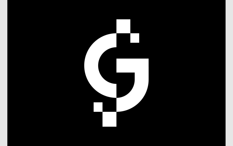 letter g pixel digital tech logo original