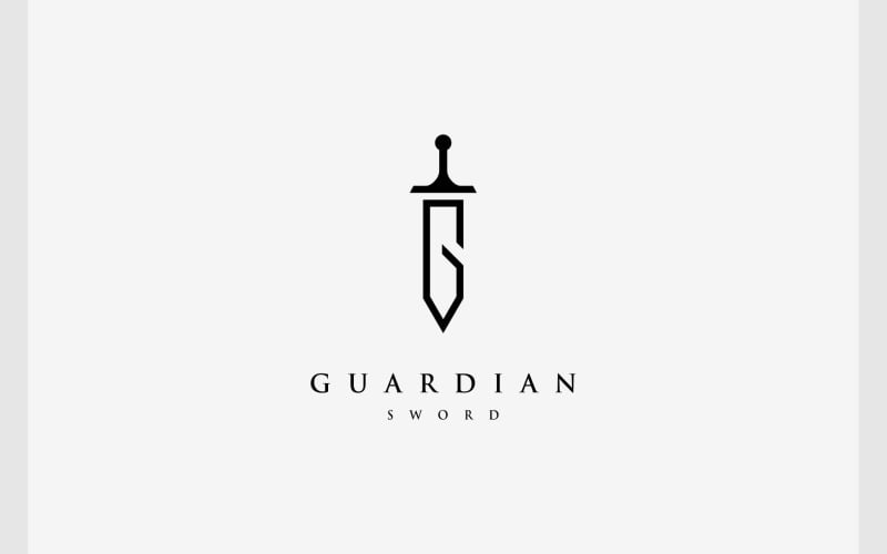letter g sword knight armor logo original