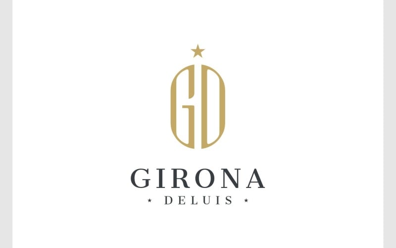letter gd initials gold luxury logo original