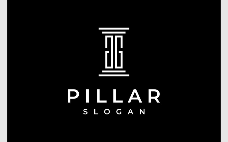 letter gg initials pillar law logo original
