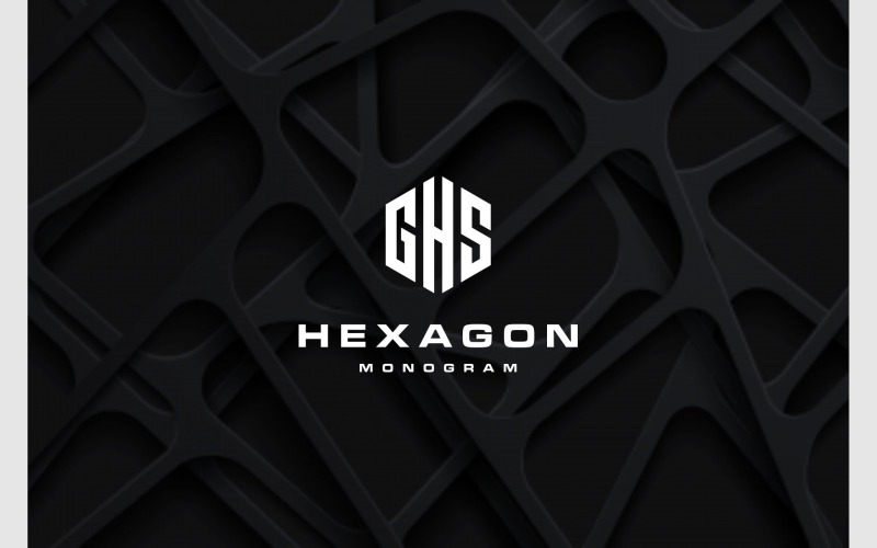 letter ghs hexagon geometric logo original