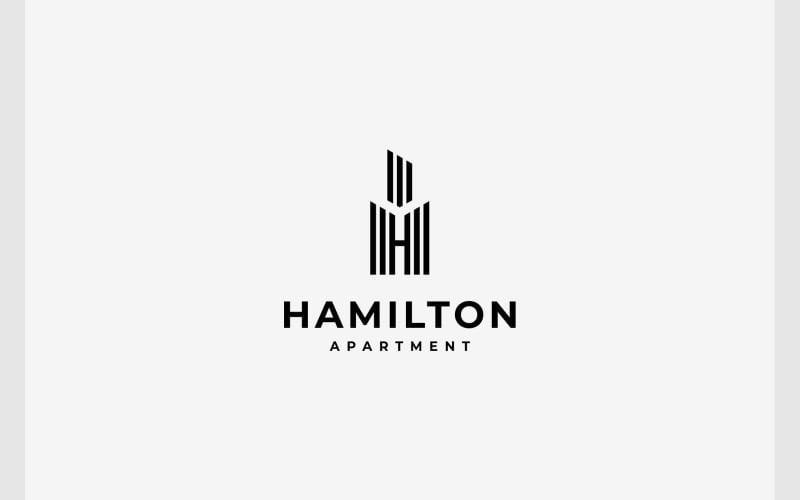 letter h apartment building logo original