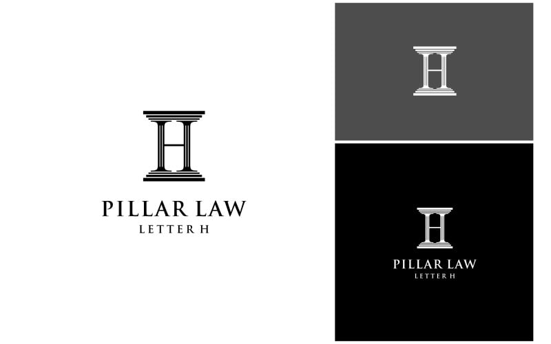 letter h attorney law pillar logo original