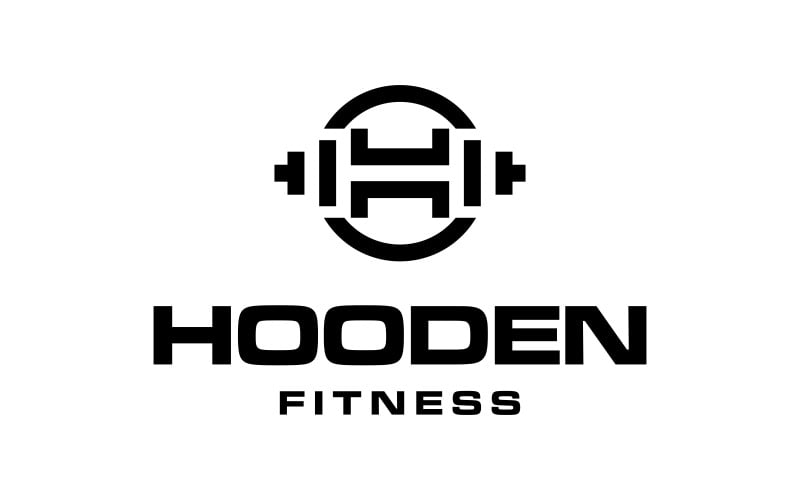 letter h barbell fitness gym logo original