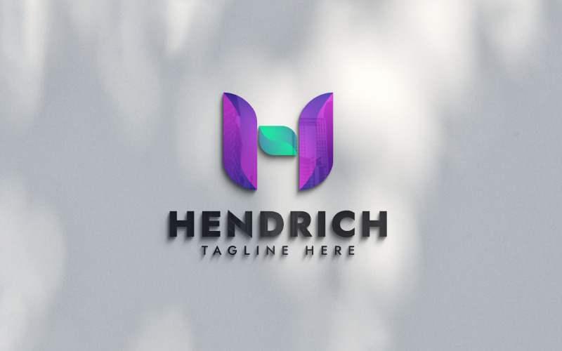 letter h colorful monogram logo design original