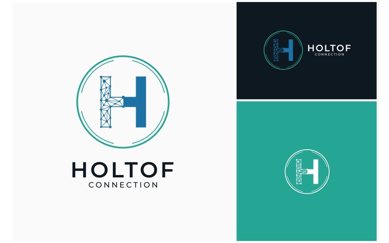 letter h connection technology logo original