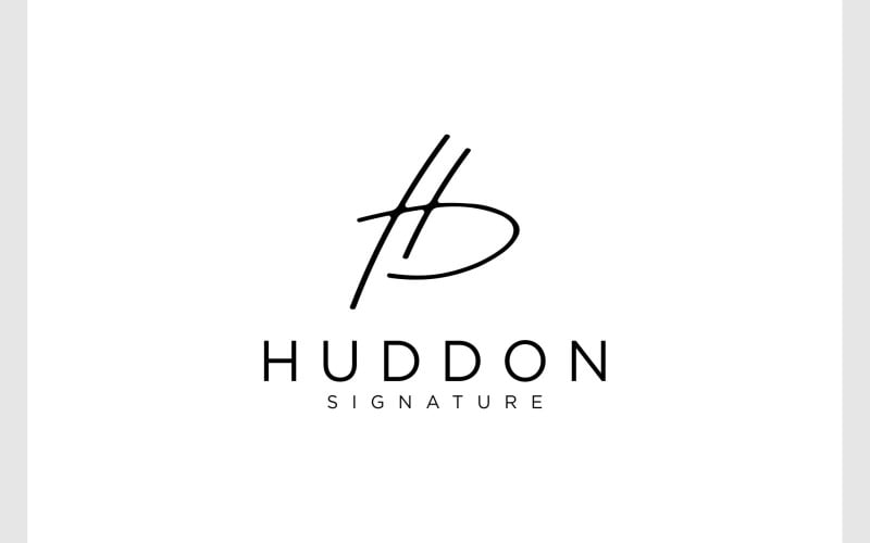 letter h d signature handwritten font logo original