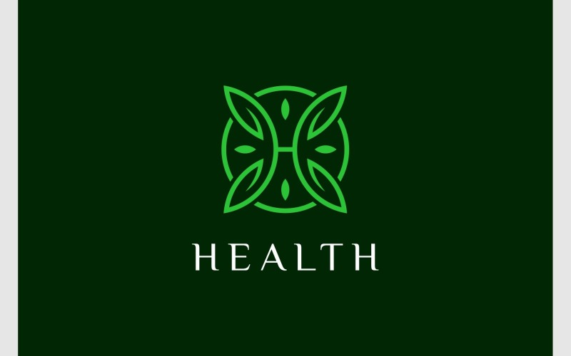 letter h health leaf logo original