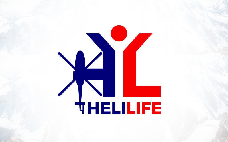 letter h helicopter pilot letter l life logo design original