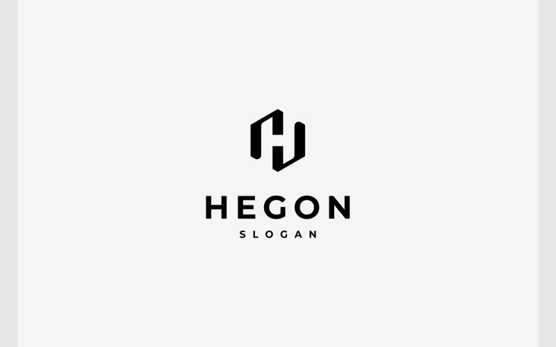 letter h hexagon simple logo original