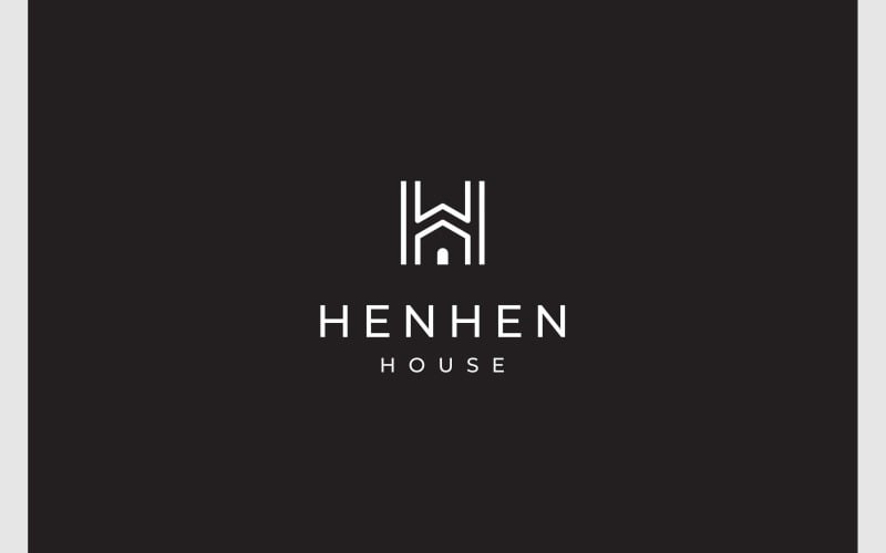 letter h home house building logo original