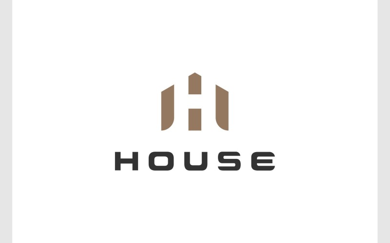 letter h home house simple logo original