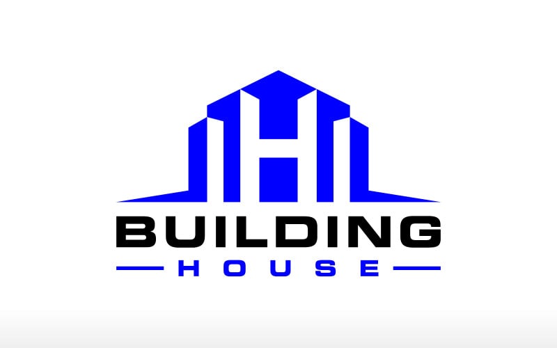 letter h house logo building logo real estate logo construction logo home house shaped modern design original