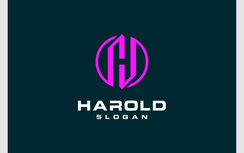 letter h initial circle logo original