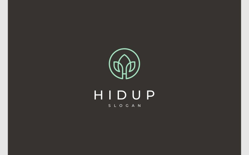 letter h leaf organic logo original