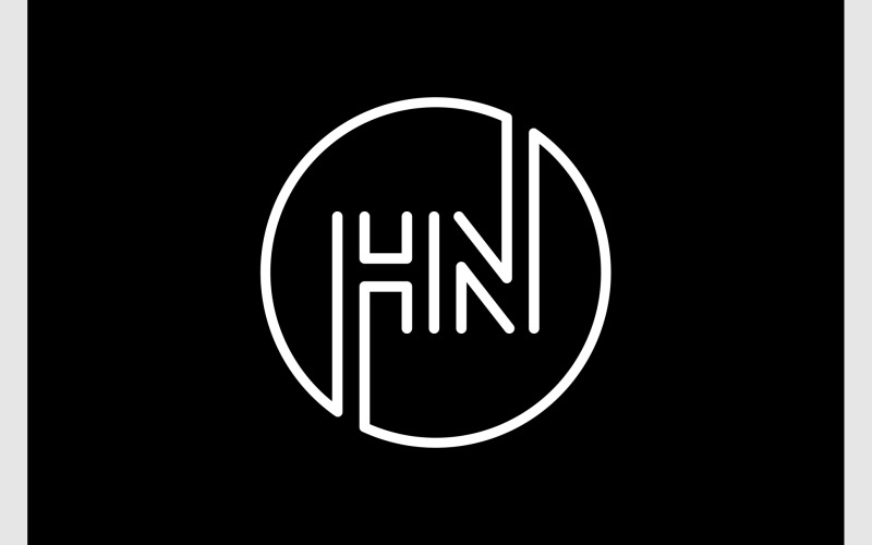 letter h n circle minimalist monogram logo original