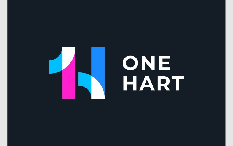 letter h number modern logo original