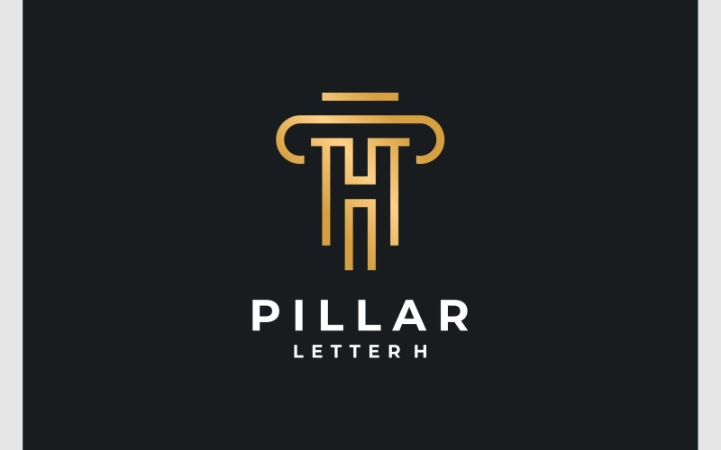 letter h pillar gold luxury logo original