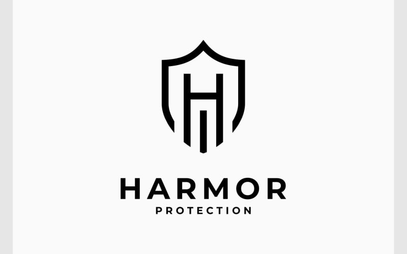 letter h protection shield logo original