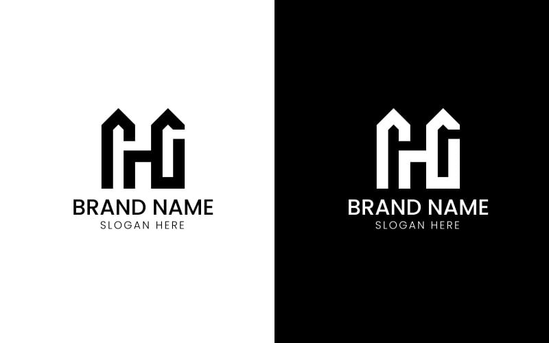 letter hg or gh home logo original