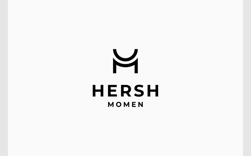 letter hm mh simple monogram logo original
