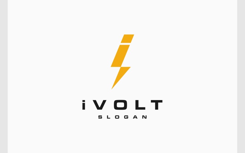 letter i electric volt simple logo original