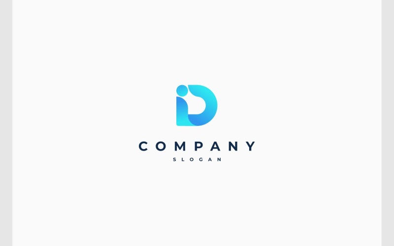 letter id di colorful gradient logo original
