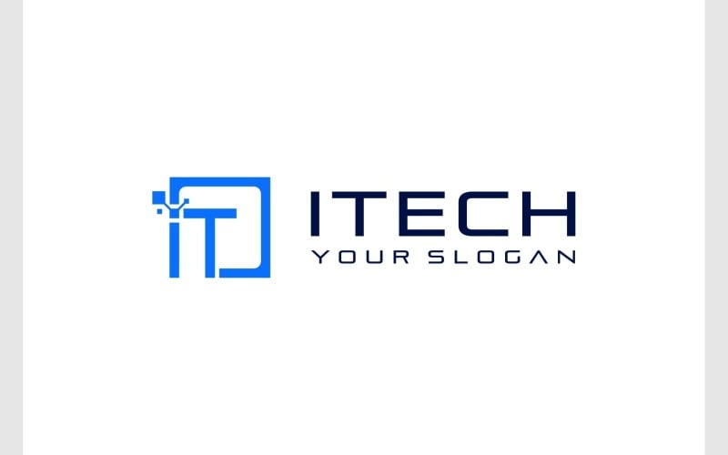 letter it technology digital logo original