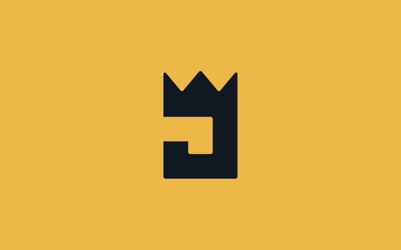 letter j crown king logo design original