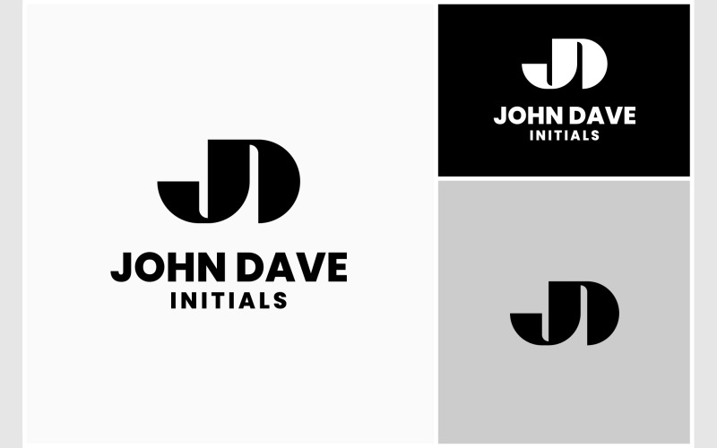 letter j d initials minimalist logo original
