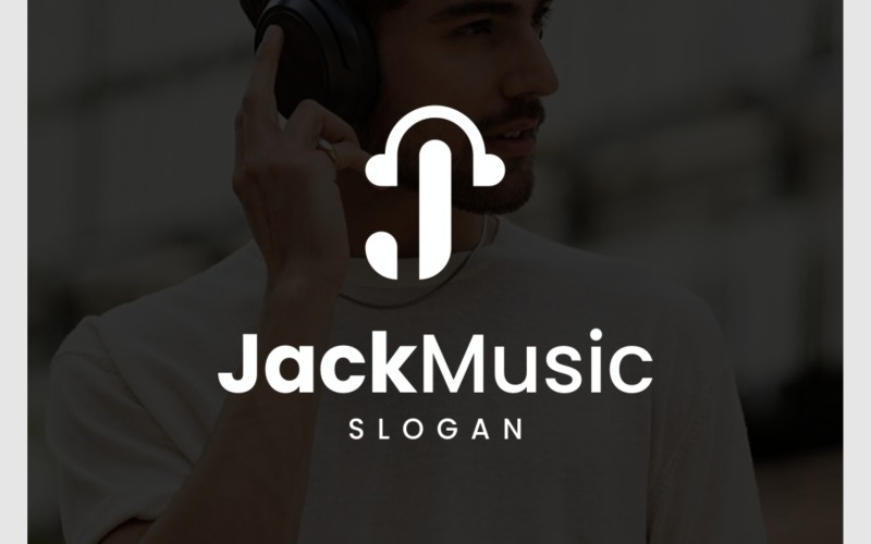 letter j headphone music logo original