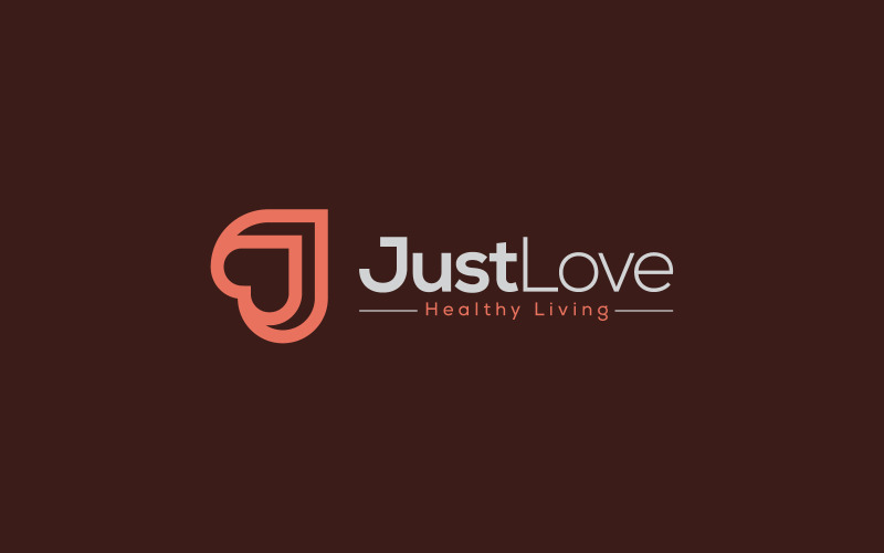 letter j love heart logo design template original
