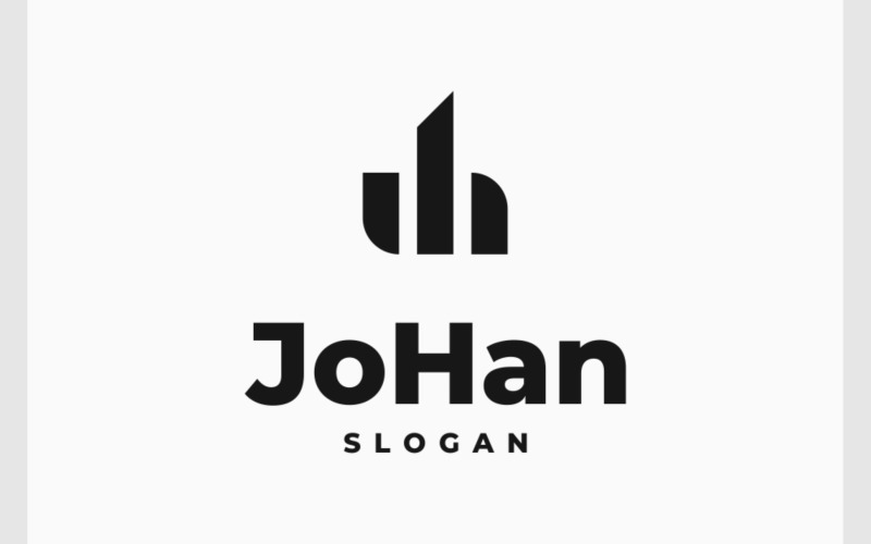 letter jh simple minimal logo original