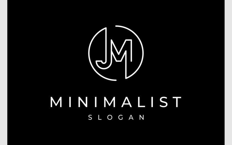 letter jm minimalist monogram circle logo original