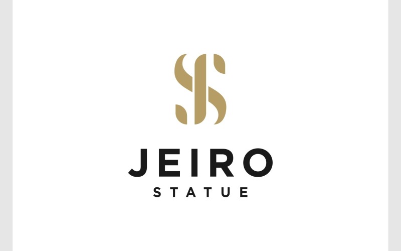 letter js initials gold luxury logo original
