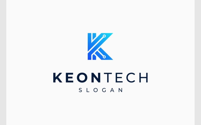 letter k circuit technology electronic logo original