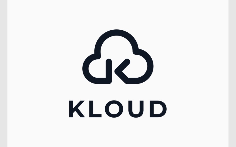 letter k cloud sky simple logo original
