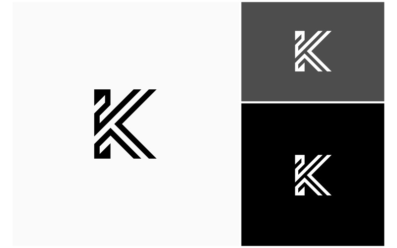 letter k geometric line logo original