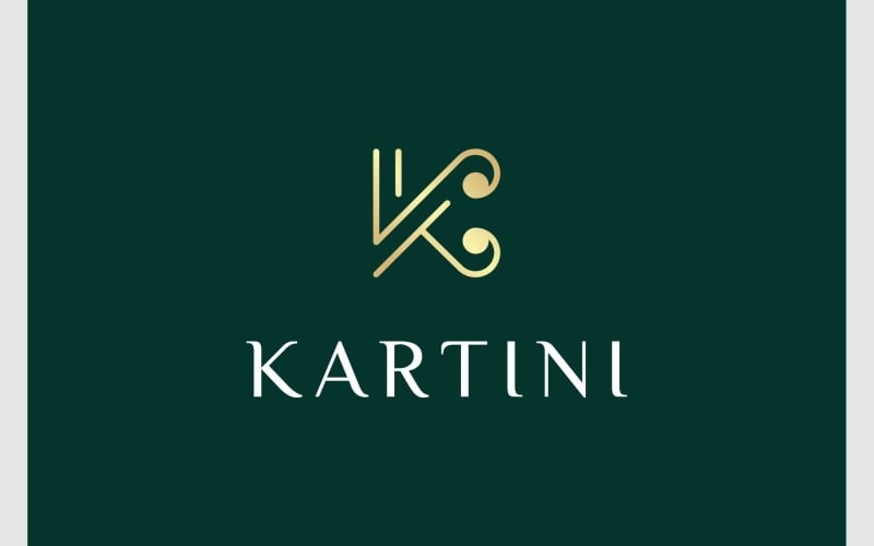 letter k initial gold luxury logo original