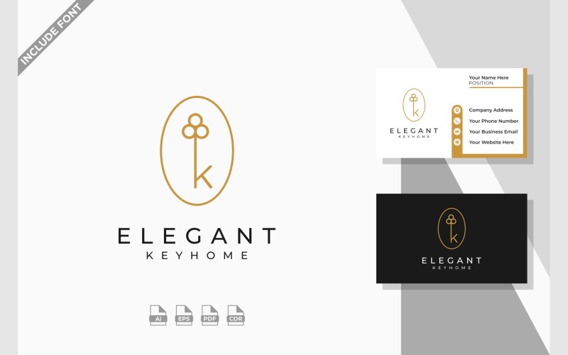 letter k key home house minimalist logo original